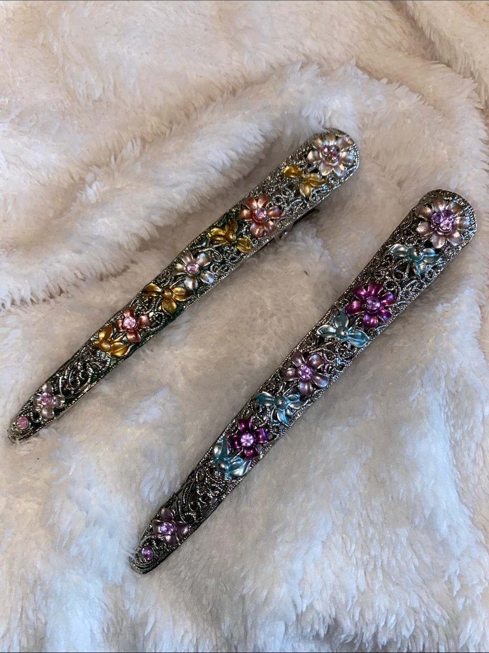 Floral Multicolor Decorative Hair Barrettes - Women Accessories